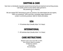 Load image into Gallery viewer, a poster with instructions for shipping and care