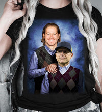 Load image into Gallery viewer, Justin Herbert Jim Harbaugh Los Angeles Chargers Funny T-Shirt, Christmas Gift, Step Brother T-shirt, Fathers Day Unisex Heavy Cotton Tee Fabric